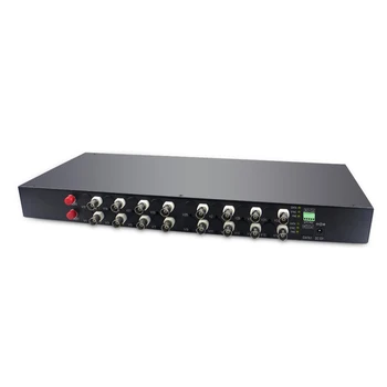 

1080P video AHD CVI TVI over fiber optical converter, 16-CH and RS485 data media converter for HD CCTV 2MP CVI TVI AHD camera