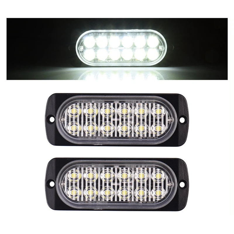 2X белый автомобиль 12 Led аварийный стробоскоп светильник комплект бар маркер вспышка Предупреждение льная лампа