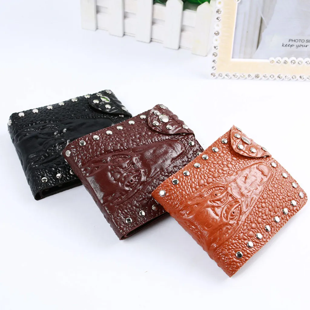 

25#Crocodile Short Men's Wallet Dark Crossover Wallet Multi-Function Card Pack Hochwertige Geldbörse
