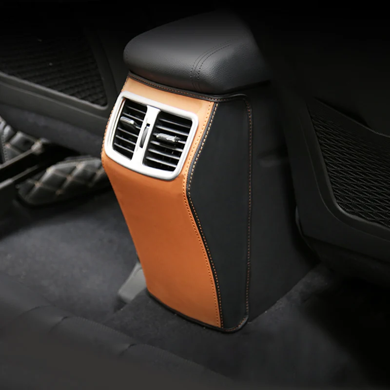 Кожа автомобиль Подлокотник вентилятор заднего кондиционера крышка розетки Защитный Чехол коврик для hyundai Tucson