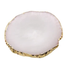 Окрашивание лака Агат ногтей Палитра золотой край легко чистить смолы Профессиональный изысканный живопись гель пластины