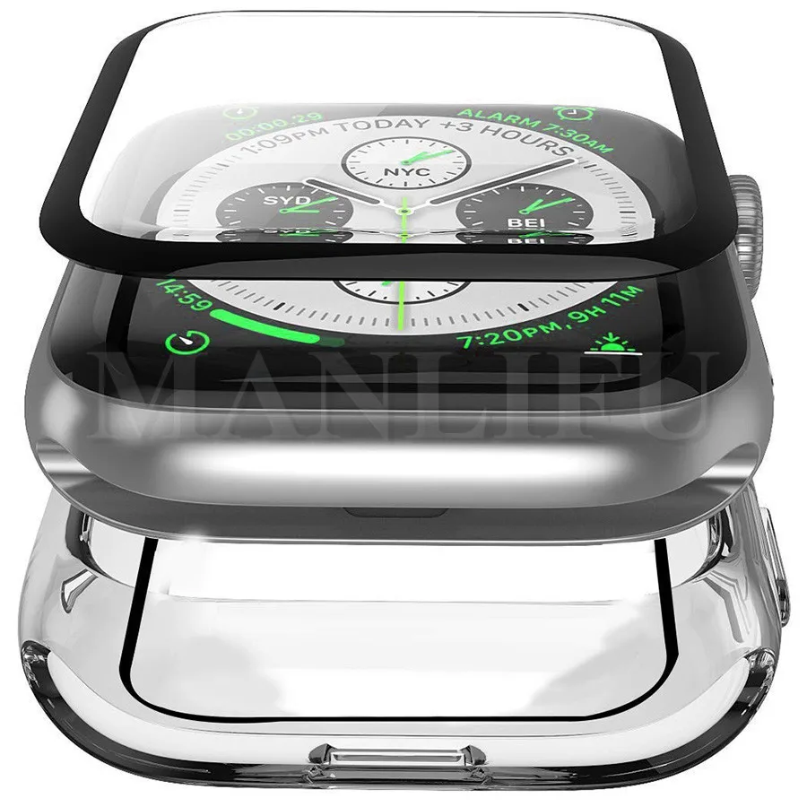 3D изогнутое закаленное стекло Бесплатный подарок чехол для Apple Watch 40 мм 44 серии 5 4
