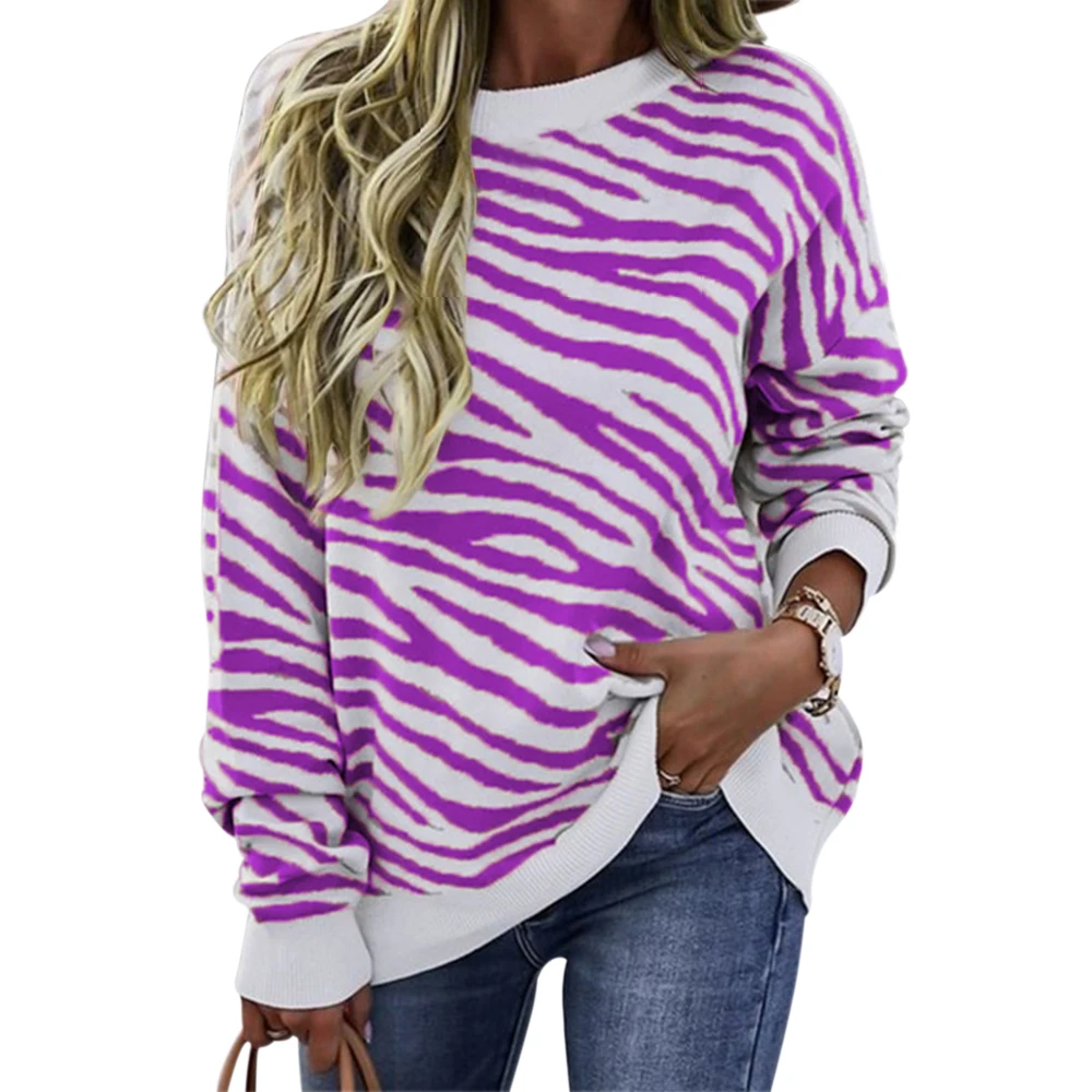 Women Fashion Striped Print Sweatshirt Casual Spring Autumn Tie Dye Pullover Tops Elegant O Neck Long Sleeve Sweatshirts off white hoodie