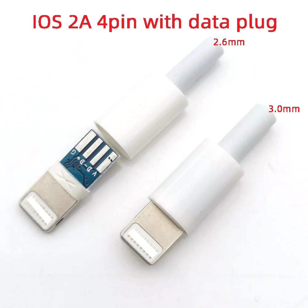 2A 4pin Lightning Dock USB Plug 8p with chip board Male connector  DIY welding Data cable interface For iphone IOS 5/6s/7/8 plus
