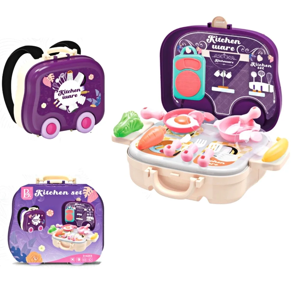 Children Pretend Play Role Play House Toys Portable Plastic Backpack Baby Cooking Kitchen Toys Doctor Set for Kids Gift (6)