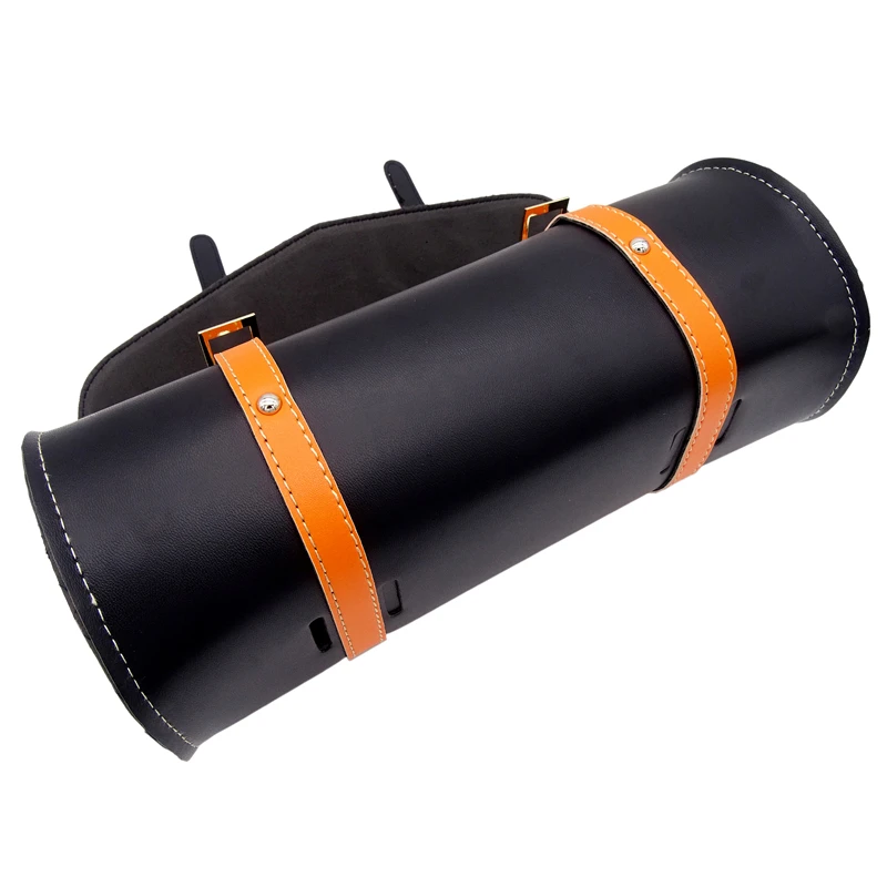 New Universal Motorcycle Saddle Bags PU Leather Motorbike Leather Side Storage Tool Pouch Front Luggage Bag For Harley Davidson
