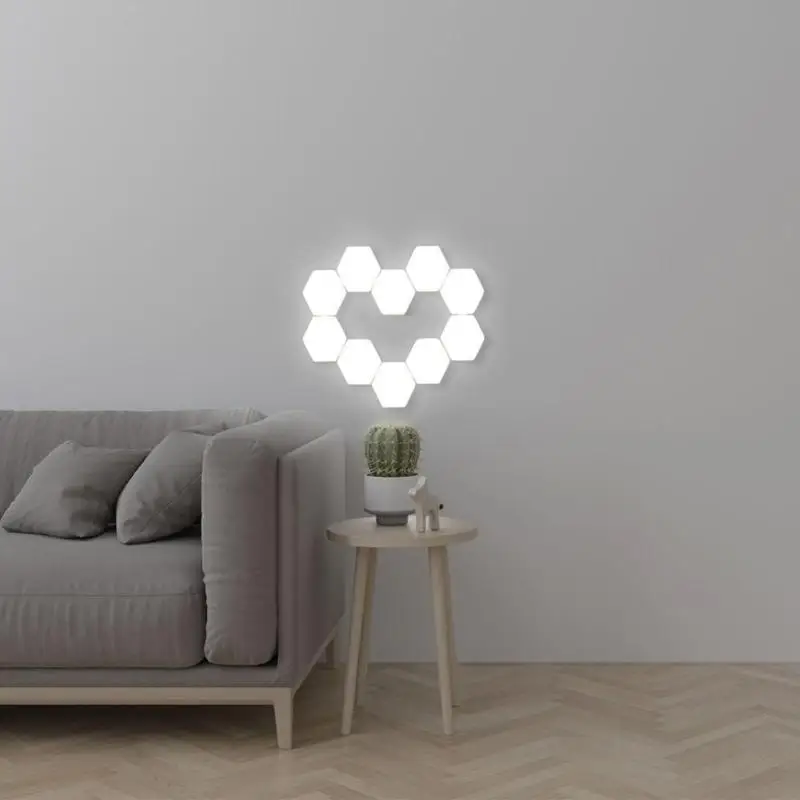 Сенсорный модульный светильник DIY квантовый светодиодный светильник шестигранные лампы Креативный Декор настенный светильник AC110-240V 10*10*15 мм