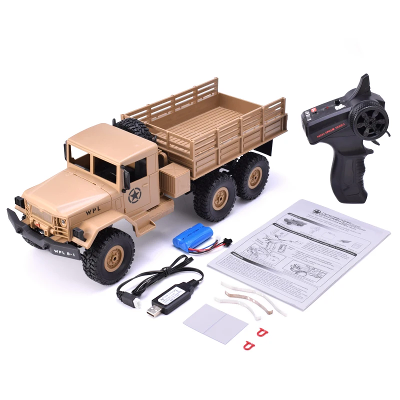 WPL B-16 1:16 RC военный грузовик автомобиль 2,4G 6WD пульт дистанционного управления внедорожные гонки со светом RTR с передатчиком для детей игрушки подарок