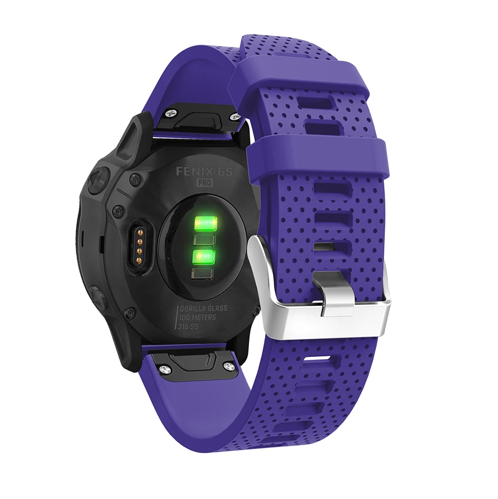 COMLYO Quick Release силиконовый ремешок для Garmin Fenix 6S Ремешок Замена 20 мм браслет для Garmin Fenix 5s часы ремень - Цвет: Purple