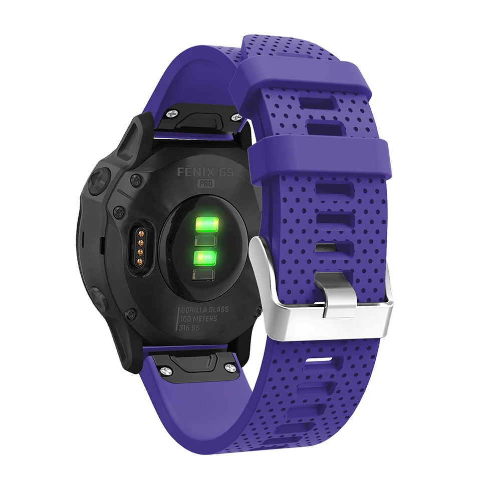 Purple COMLYO Quick Release силиконовый ремешок для Garmin Fenix 6S Ремешок Замена 20 мм браслет для Garmin Fenix 5s часы ремень - Цвет: Purple