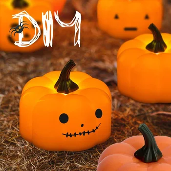 

2020 12pcs Pumpkin Candle LED Lights Halloween Decoration Ornament Flameless Candle Lamp Festival Party Bar Decor Accessories