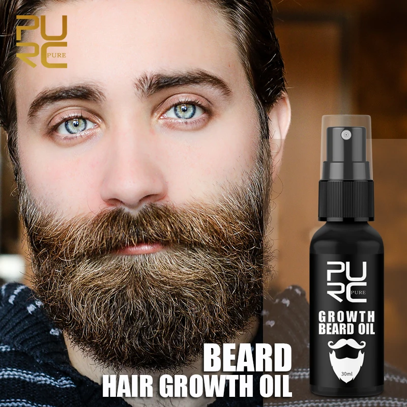 Aceite puro para el crecimiento de la barba para hombres, aceite de esencia de bigote para crecimiento anticaída de cabello, más grueso, extensión de cabello para caballeros Pro 30ml