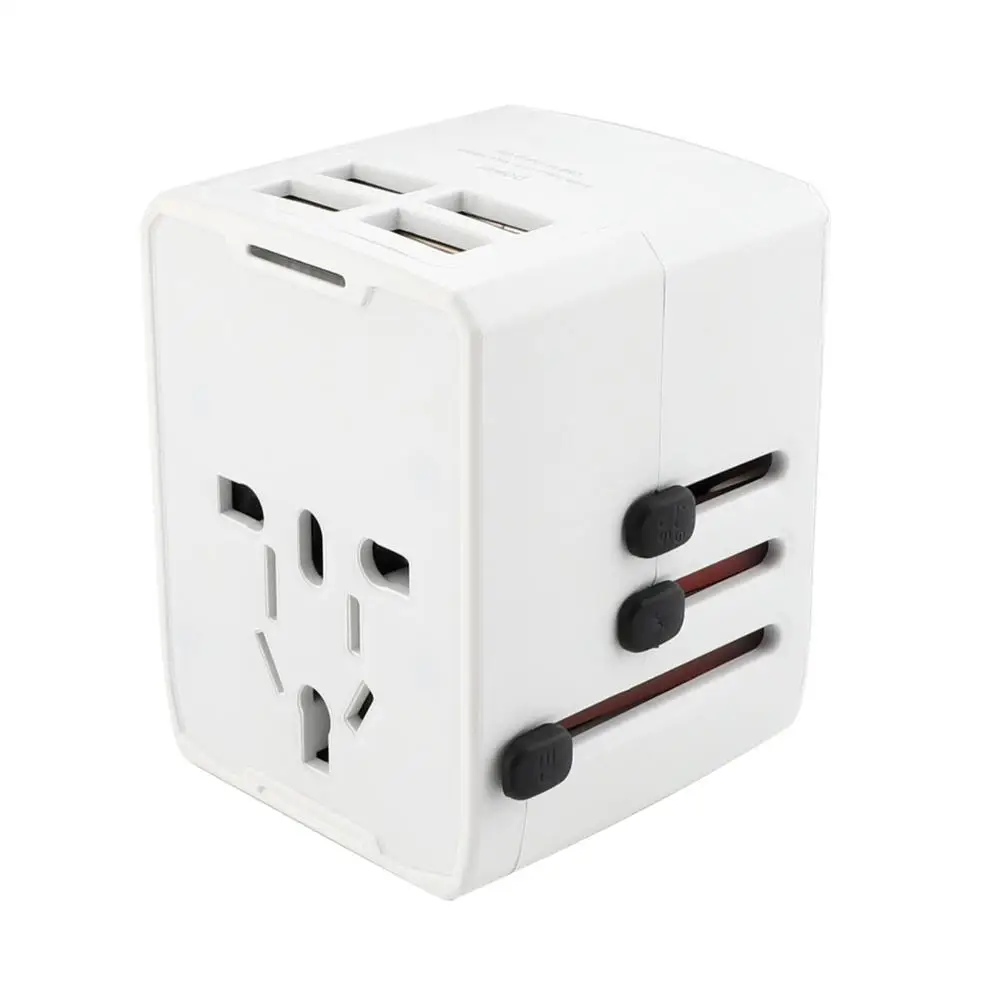 NTON power Универсальный адаптер для путешествий 4 USB адаптер питания зарядное устройство Международный адаптер Все-в-одном розетки для ЕС/США/Великобритании/Австралии/JP - Цвет: Белый