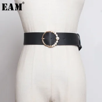 

[EAM] Pu Leather Multicolor Pear Split Joint Long Wide Belt Personality Women New Fashion All-match Spring Autumn 2020 1H237