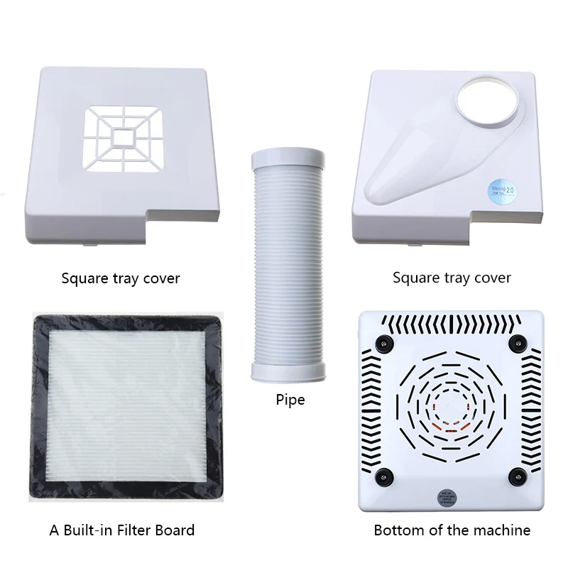 60W 24000RPM Nail Dust Collector Dust Suction Vacuum Cleaner Nail Art Powerful Fan Manicure Machine 3 LEDS
