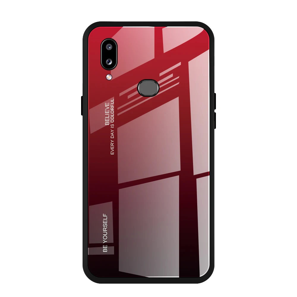 Чехол для Galaxy A20S A10S A10E A80 A90 5G A60 A40 A70S A8 A20 A30 закаленное Стекло мягкий TPU кромка градиент Цвет с узором кейс на заднюю панель - Цвет: 05