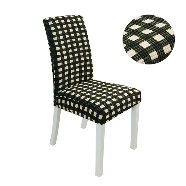 Однотонная утолщенная накидка на стул из кукурузы, большие эластичные чехлы на стулья, чехлы на стулья для ресторана, банкета, отеля, украшения для дома - Цвет: lattice
