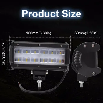 

Super bright LED Work Light 4320 LM Waterproof 6500K Shockproof 2Pcs Off road Lamp