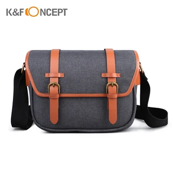 

K&F CONCEPT Camera Shoulder Bag Messenger Bag Removable Divider for 1 Camera Body and 2 Lens with Cleaning Kit for DSLR