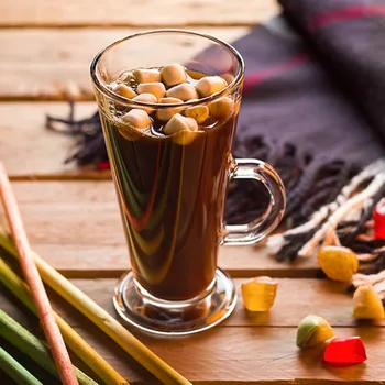 

Large-Volume Coffee Cup with Handle Layered Latte Coffee Cup Tea Cup Smoothie Cup Transparent Glass Cup coffee mugs