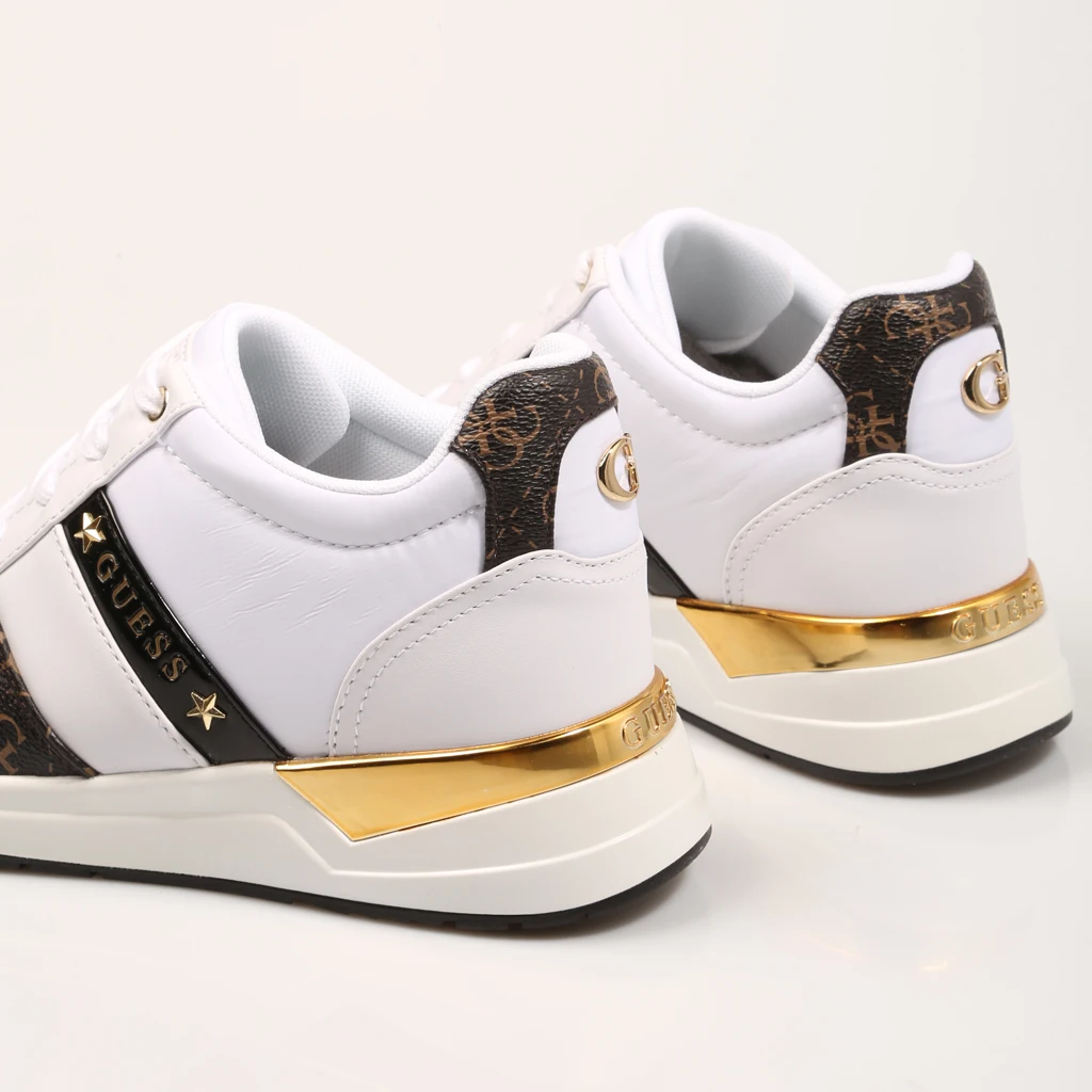 sneakersy guess na koturnie białe