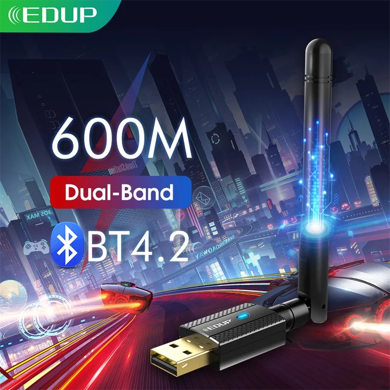 Bluetooth Adapter Receiver Network-Card Wifi Dongle Usb Ethernet Dual-Band EDUP Wireless
