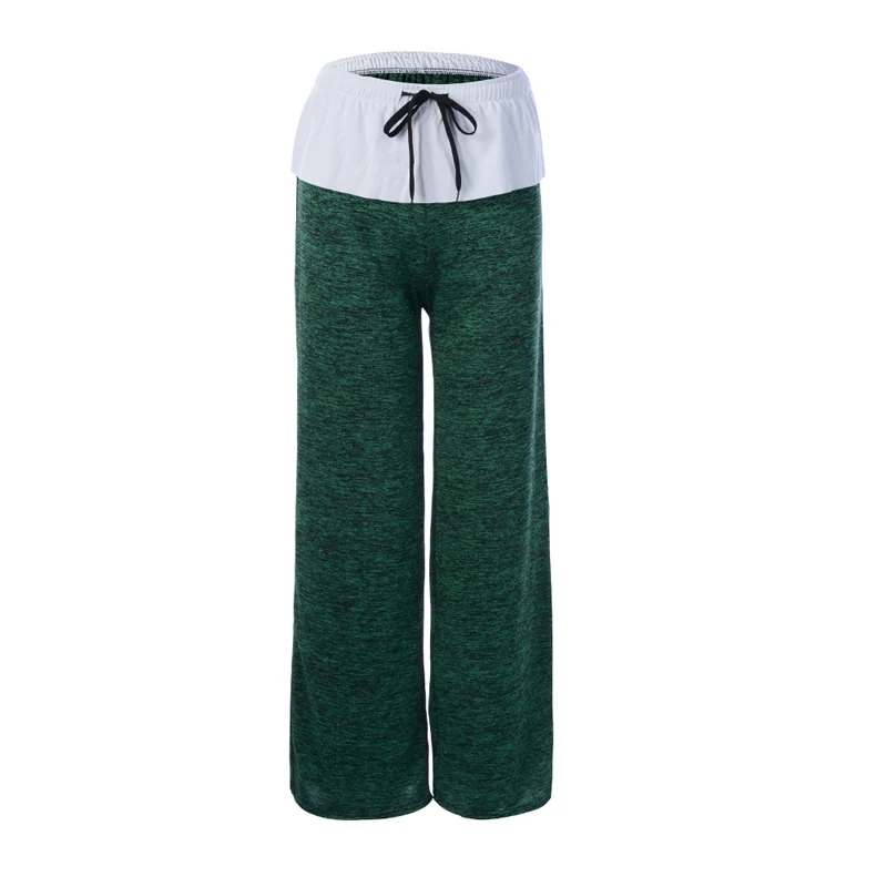 dark green Женские широкие брюки Yaga повседневные женские Лоскутные Спортивные брюки Hoomie хип-хоп уличные брюки свободные прямые дышащие брюки - Цвет: dark green