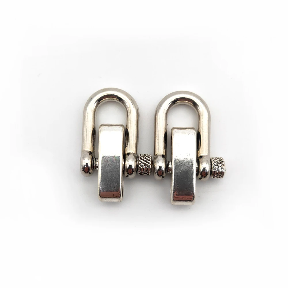 2pcs High quality Alloy Adjustable Small U Shape Anchor Shackle Outdoor Survival Rope Paracord Bracelet Buckle For Outdoor Sport