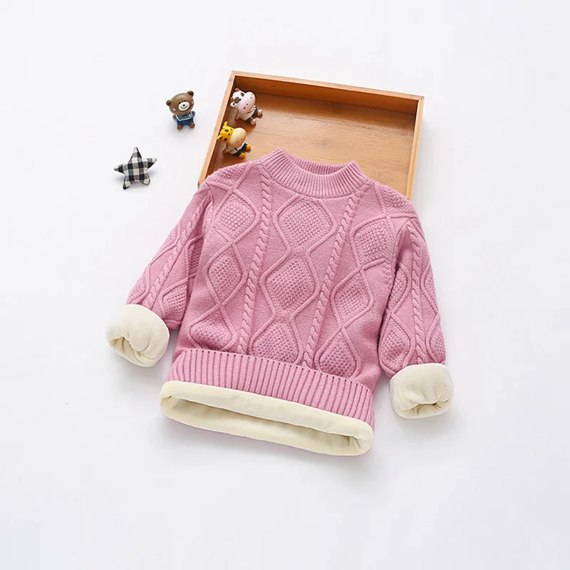 Детские свитера, Повседневные детские осенне-зимние теплые пуловеры, вязаный утепленный свитер для мальчиков и девочек, одежда