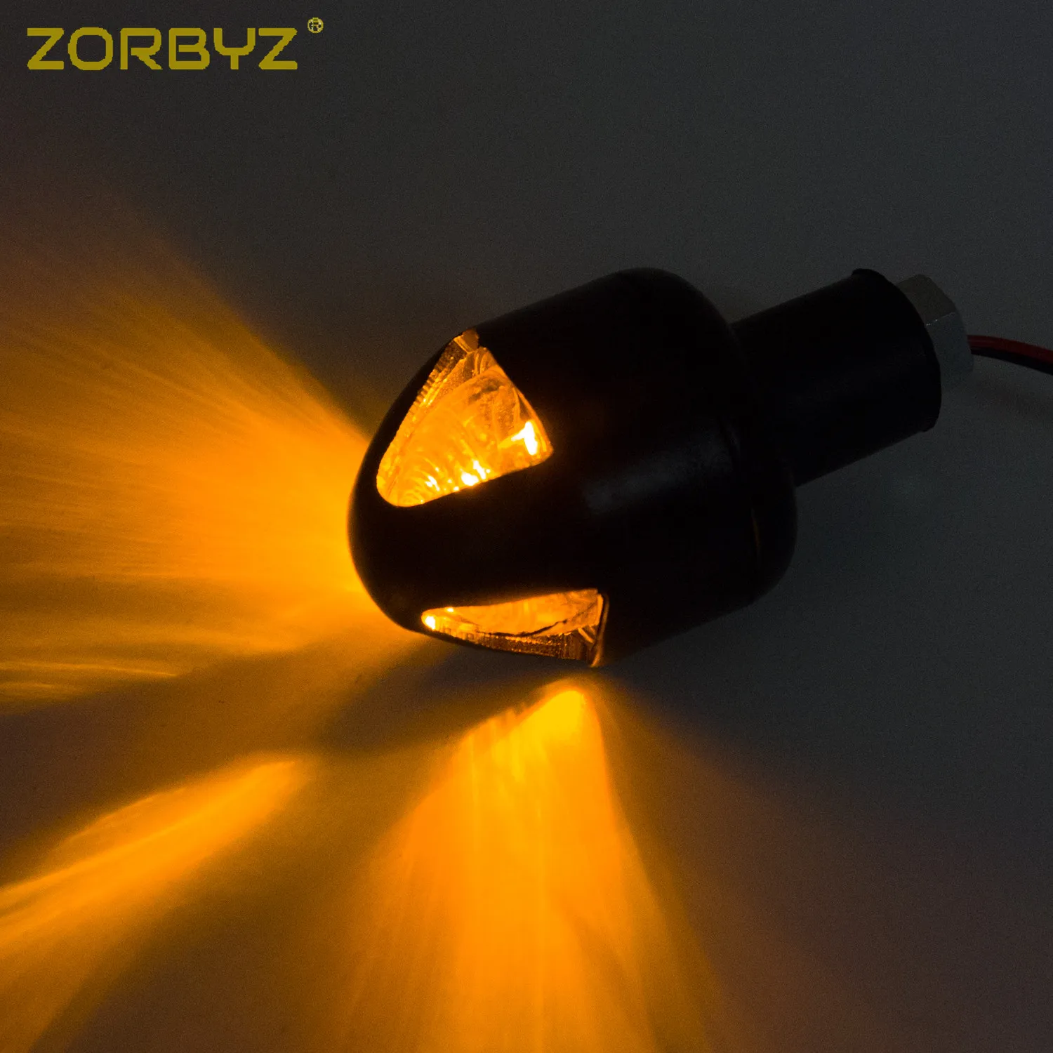 ZORBYZ мотоцикл 22 мм Ретро черная круглая ручка бар конец зеркало заднего вида светодиодный указатель поворота стробоскоп Боковой габаритный фонарь для Harley