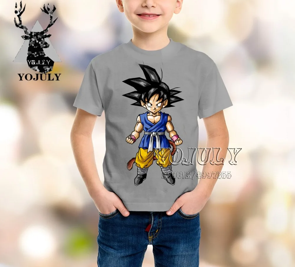 YOJULY Dragon Ball Goku Kiki/аниме Харадзюку, детская одежда с 3D-принтом для маленьких мальчиков и девочек, детская футболка Лидер продаж, модная A414