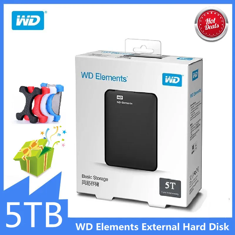 Western Digital WD Elements 5TB External Hard Drive 2.5&quot USB 3.0 Portable HDD Disk For Desktop PC Laptop Original | Компьютеры и