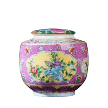 Цзиндэчжэнь розовая Глазированная Керамическая маленькая банка для чая путешествия мини чай Caddy резервуар для хранения чая Caddy небольшие подарки