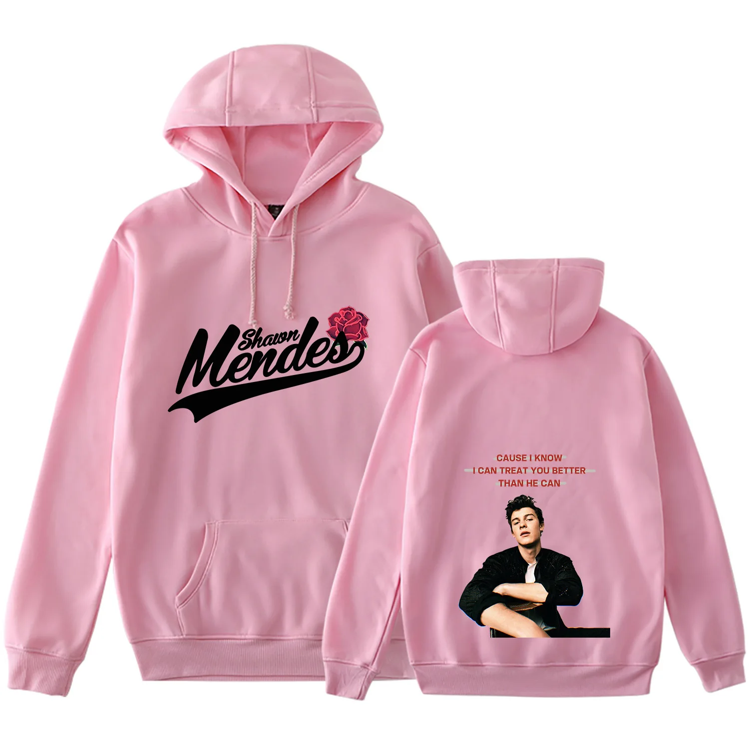 Shawn Mendes концерты тема толстовки, свитшоты, куртки повседневные более размера d толстовки с капюшоном размера плюс плакат 4XL концертный тур товар - Цвет: PinkE