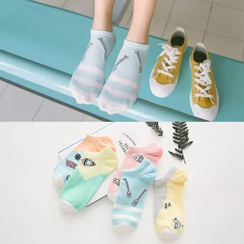 

Funny Cartoon Socks Women Comfortable Colorful Cotton Sock Slippers Short Ankle Socks Girls 1 Pair PD0149