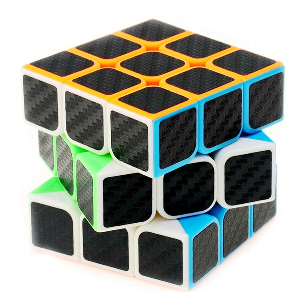 Zcube углеродного волокна Стикеры 3x3x3 Скорость Magic Cube Игра Головоломка кубики развивающие игрушки подарок для Для детей