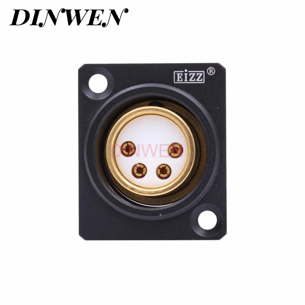 EIZZ 4pin Female XLR Plug Connector Socket Jack Hifi Audio Headphone AMP DIY 24K gold plated Copper pins PTFE Insulator 1PC