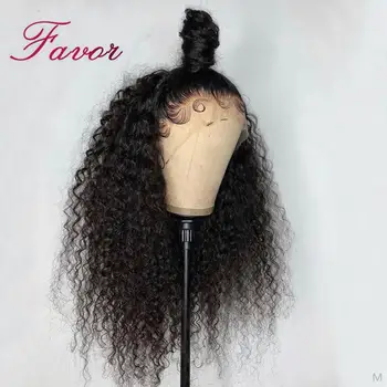 

Lace Front Human Hair Wigs Pre Plucked Brazilian Curly Human Hair Wig For Black Women Frontal 150% Density 13x6 Favor Remy Wig