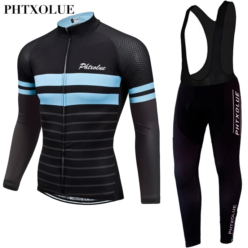 

Phtxolue Men Pro team Long Sleeve Cycling Jersey Set Autumn MTB Bike Clothing Uniform Bicycle Kit Maillot Ropa Ciclismo