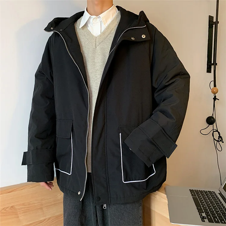 Зимние куртки, пальто, Мужская теплая Толстая куртка с капюшоном, парки, 5xl, повседневная одежда в стиле хип-хоп, черная куртка для мужчин, верхняя одежда PK02