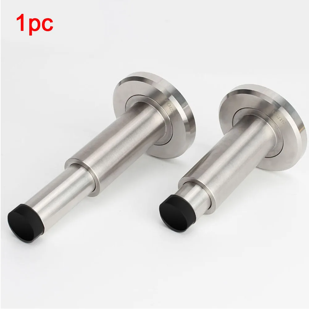 Home Use Easy Install Wall Mount Mute Rubber Door Stopper Retractable Stainless Steel Adjustable Anti Collision