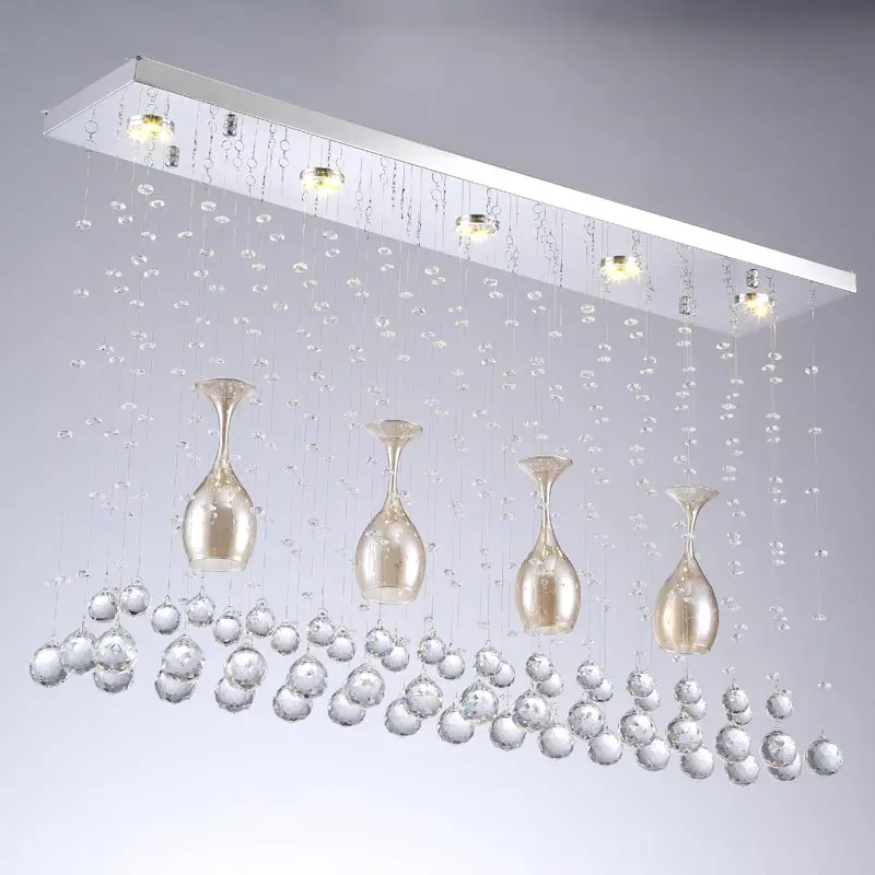 

Modern Luxury Crystal Led Pendant Light Fixtures Dinning Room Kitchen Glass Design Hanging Lamp Decor Home Lighting Metal Lustre
