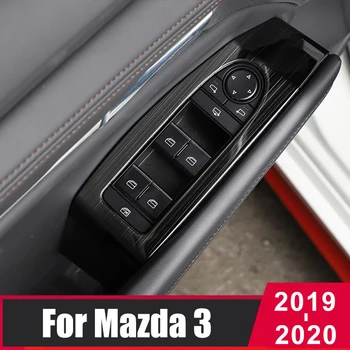 

For Mazda 3 Axela 2019 2020 Stainless Steel Car Door Armrest Panel Window Switch Lift Buttons Covers Trim Interior Accessories