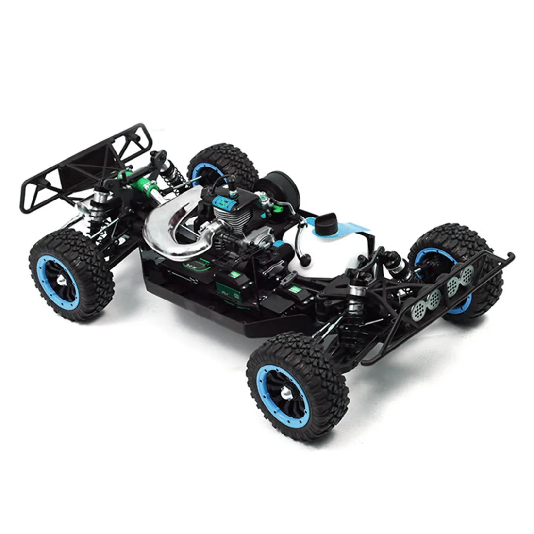Blue 1:5 Масштаб 2,4G 4WD высокая скорость RC Бензин короткий ход грузовик внедорожник-синий - Цвет: Blue