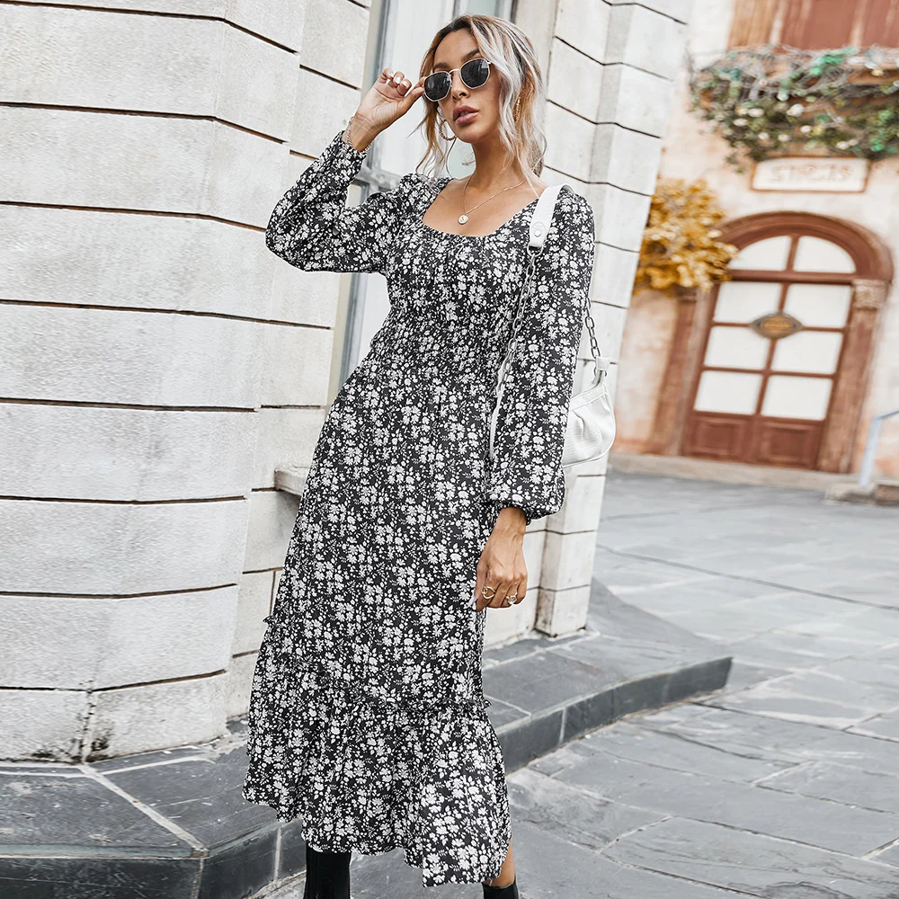 Autumn Winter Long Maxi Dress Casual 