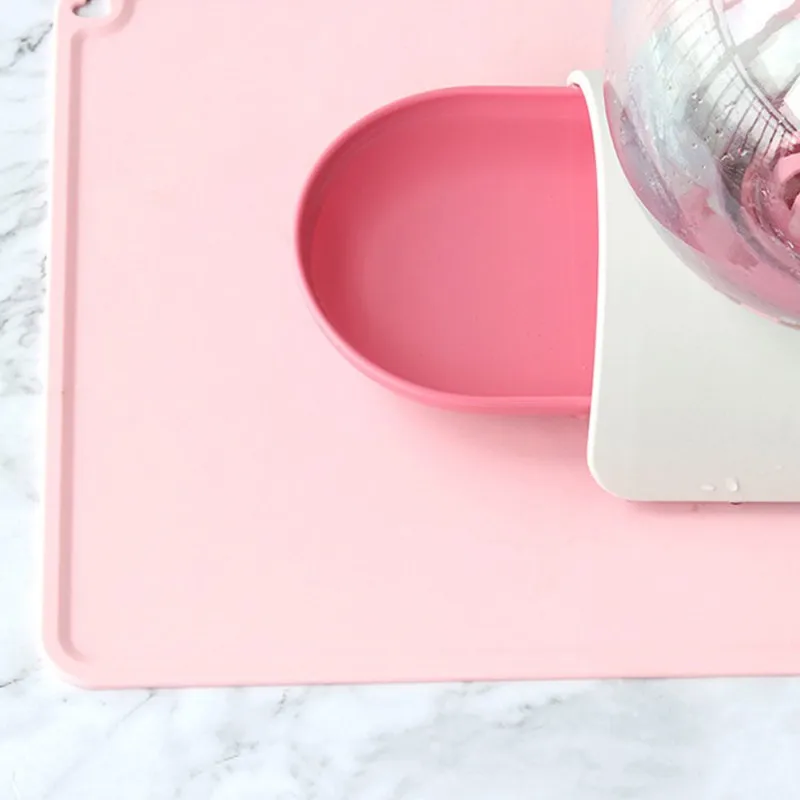 Protable Pet Silicone Non-slip Food Mat Dog Reusable Waterproof Food Tray Pet Anti-leak Placemat