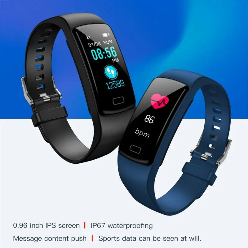 

2019 Fitness Tracker with Pressure Measurement Hey Plus Smart Bracelet Pedometer Sport Smart Watch Blood Pressure