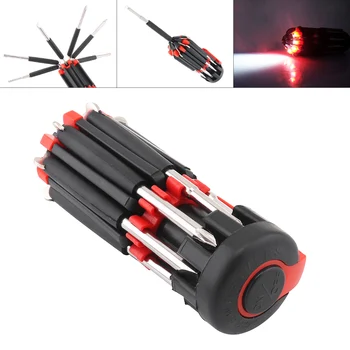 

8 in 1 Multi Function Multi Screwdriver Set Hand Repair Tools with LED Flashlight Torch for Home Appliance Car