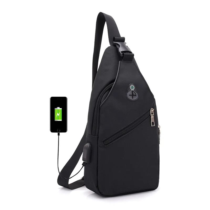 

Hot-Summer 2019 New Men Chest Pack USB Charging Casual Crossbody Bags for Short Trip Men Messengers Shoulder Bag Male Waist Bag