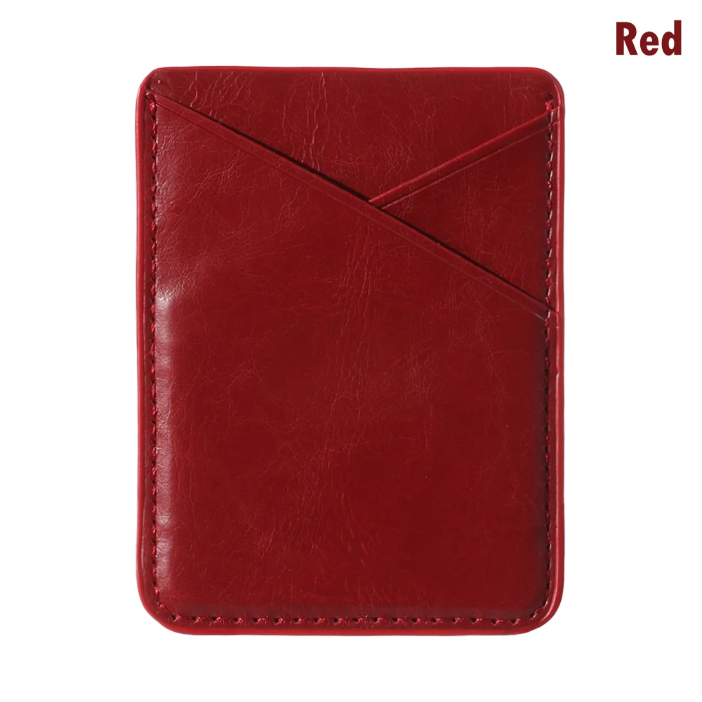 Style 2 - red Клейкая наклейка, карман для мобильного телефона, кожаный держатель для карт, Кредитная ID карта, мобильный телефон, задний карман, кошелек, чехол, наклейка, s сумка, чехол - Цвет: Style 2 - red